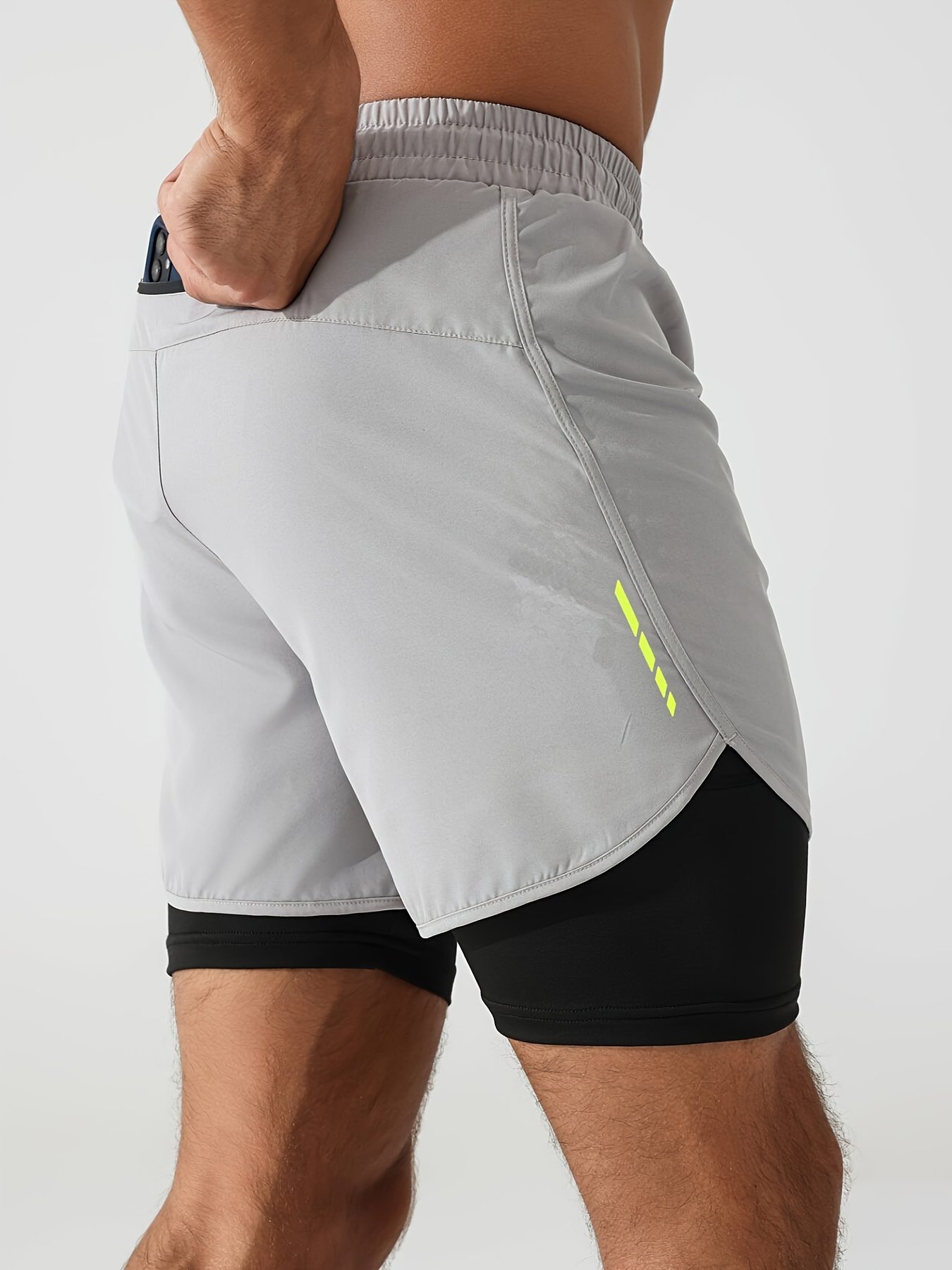 Men'S 2-In-1 Running And Fitness Shorts with a Zippered Back Pocket - Image 10