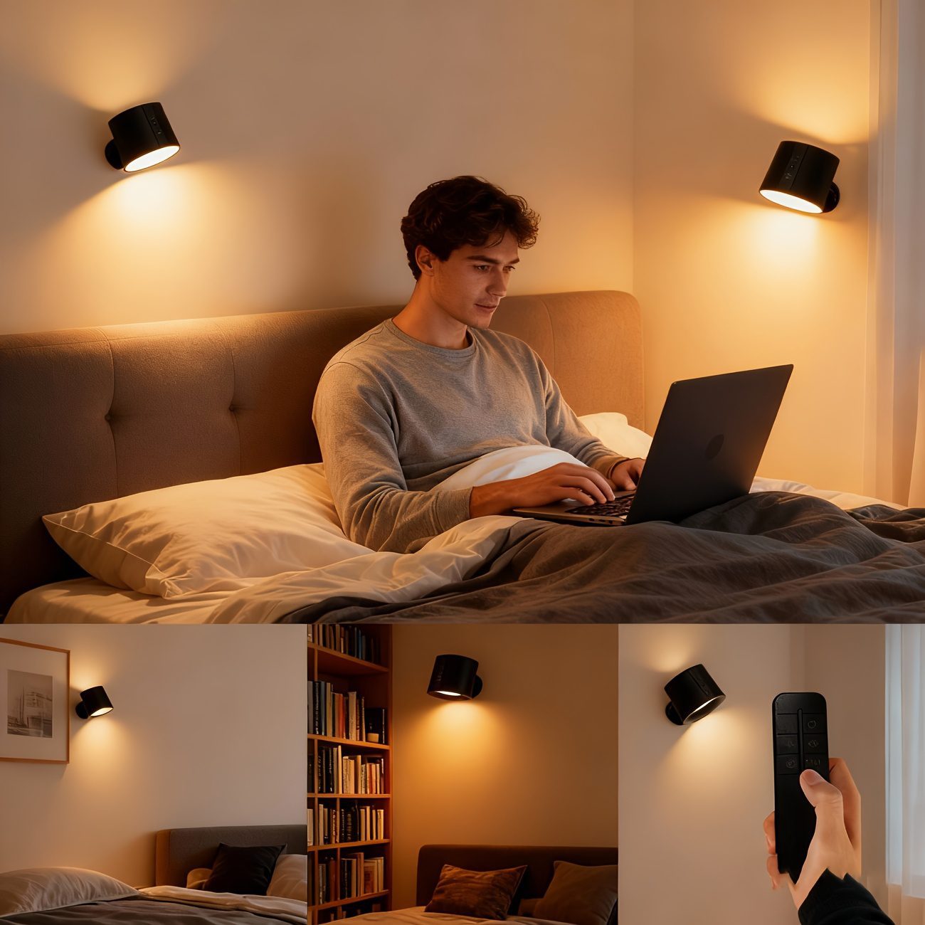 Two Smart Wall Lamps Featuring Three Control Options (Touch, Remote, Daylight Sensor), Rechargeable with a 1200Mah Battery, Adjustable Brightness, Easy Installation, Three Lighting Modes (White, Warm, And a Combination of Both) - Image 9