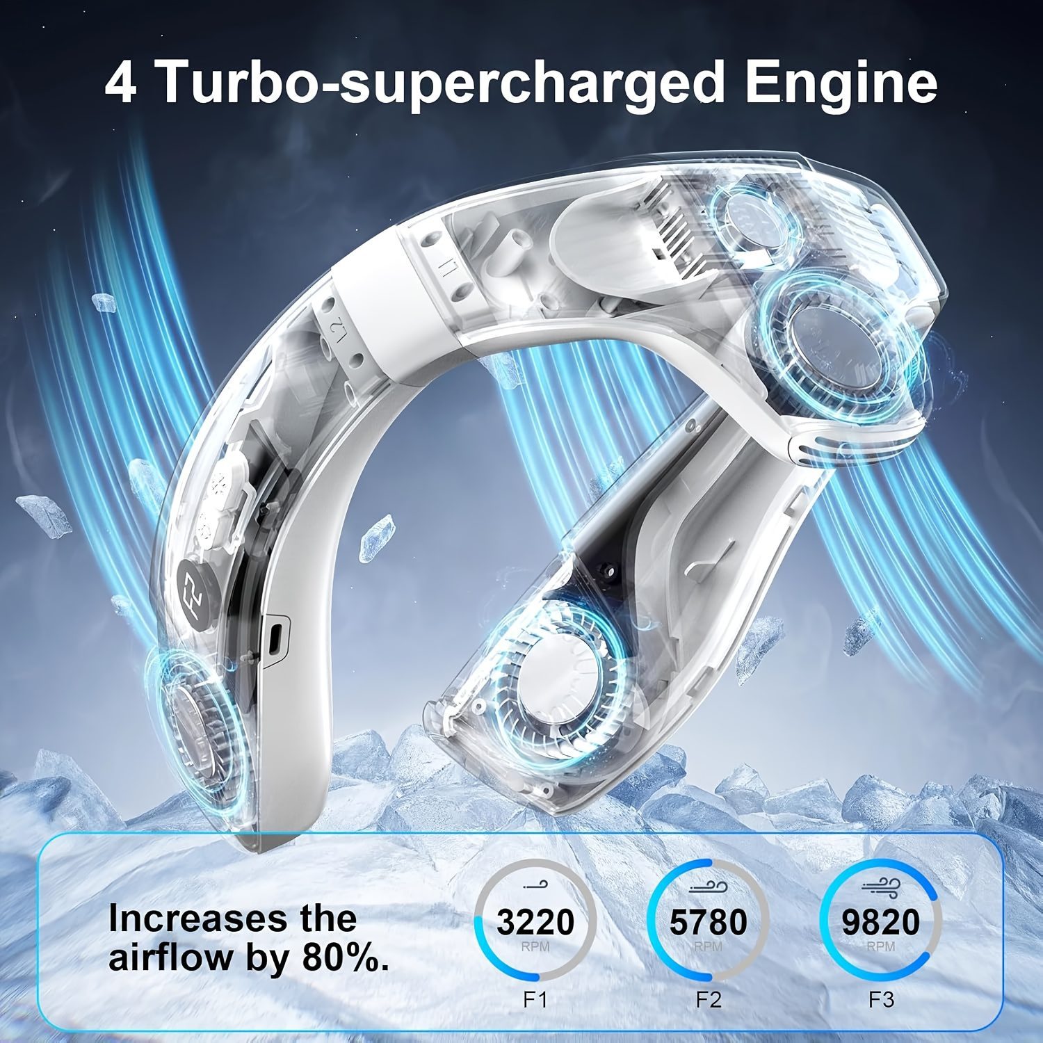 Neck Fan with Back Airflow, Ultra-Long Battery Life of 5200Mah, USB Fan Featuring Semiconductor Cooling Airflow, Bladeless Design, Portable Silent Air Conditioner, Rechargeable Essential for Holidays, Suitable for Both Women And Men - Image 10