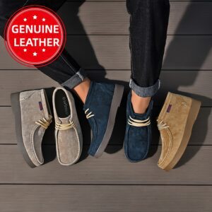 Men'S Mid-Calf High-End Pure Hand-Sewn Mac Line Business Casual Boots, Soft Thick Men'S Sneakers, Durable Wear-Resistant Work Shoes, Premium Non-Slip Sole Outdoor Hiking Shoes, Classic Retro Style Design
