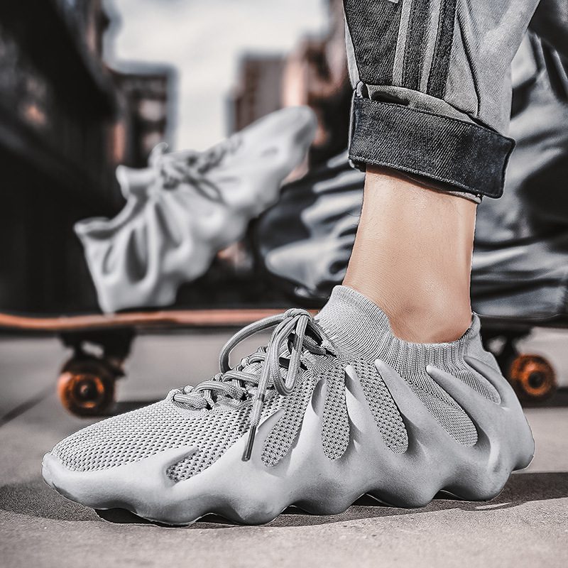 Volcanic Bao Bun Sponge Cake Shoes, Cloud Dumpling Shoes, Gray Men's Ugly Cute Shoes - Image 2