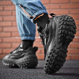 Dark Style Casual Shoes, Tire Tread Rugged Sole Height-Increasing Shoes, Street Cool All-Match Outdoor Sports Shoes
