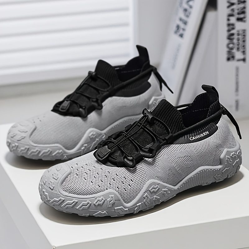 Sneakers, New Summer Men's Breathable Knit Mesh Sock Shoes, Outdoor Sports Hiking Running Shoes, Thick-Soled Wear-Resistant Sneakers for Daily Commuting, Low-Top Trendy Sports Shoes