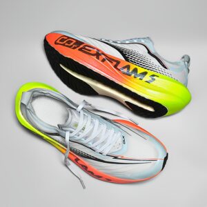 Men's & Women's Lightweight Breathable Running Shoes - Carbon Plate Technology, Stability Support, All-Season Training Sneakers with EVA Cushioning & Arch Support, Low-Top Marathon & Gym Shoes for Men and Women (Grey/Neon Green)