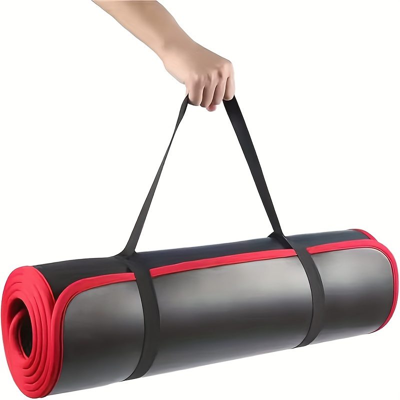 10Mm Thick Sports Yoga Mat, with Bag And Straps, Non-Slip, Multi-Purpose, High-Density Anti-Tear Pilates Mat, Suitable for Fitness And Gym Exercise, Black