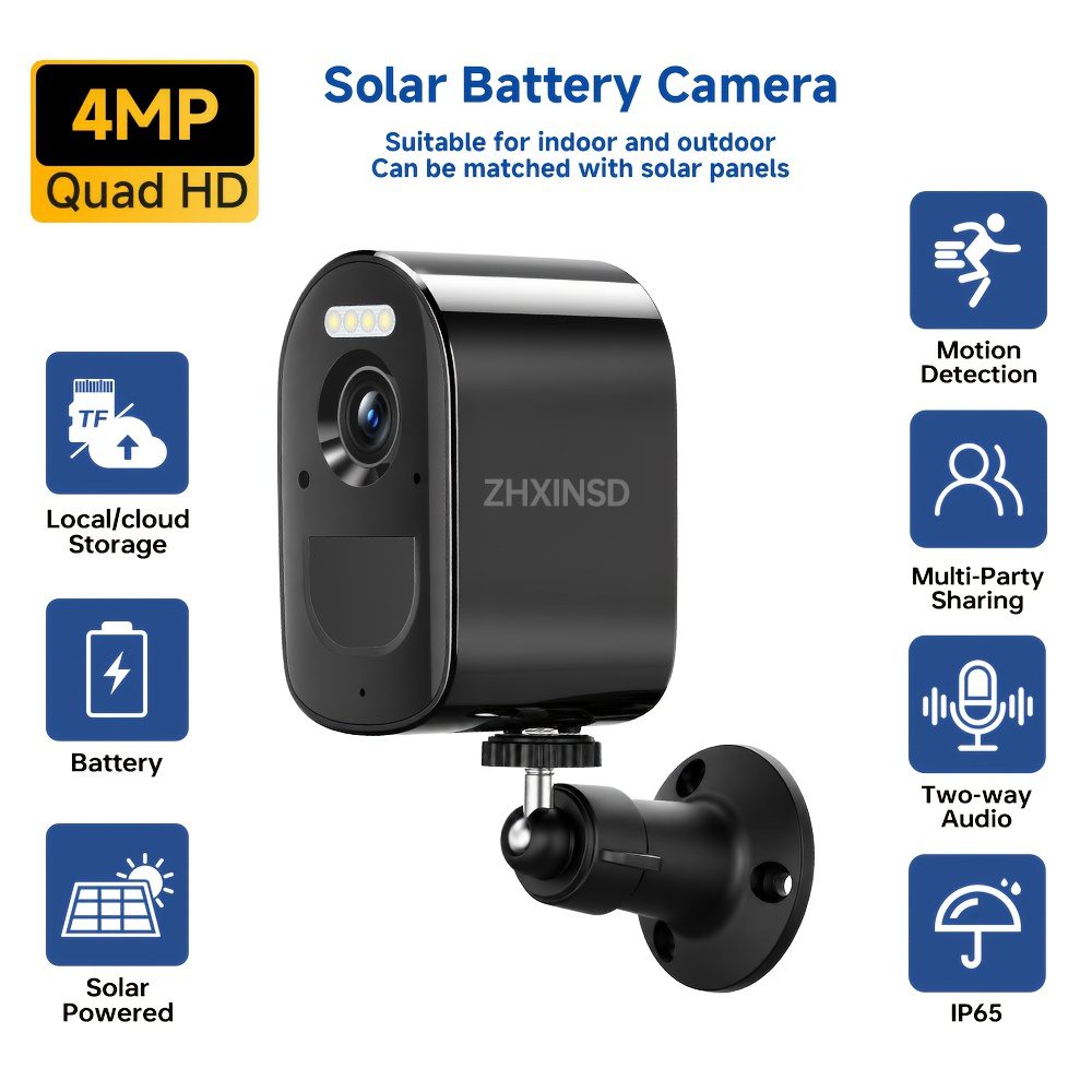 Battery Wifi Surveillance Camera 2K, Outdoor Wireless Smart Home Security Camera, Network Monitoring Camera with Rechargeable Battery, PIR Motion Detection, Color Night Vision, 2-Way Audio, APP Notification, Remote Phone Access, 2.4/5G WIFI
