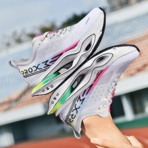 Carbon Plate Racing Running Shoes, Unisex Breathable Mesh Shock-Absorbing Running Shoes, Professional Marathon Training Athletic Shoes