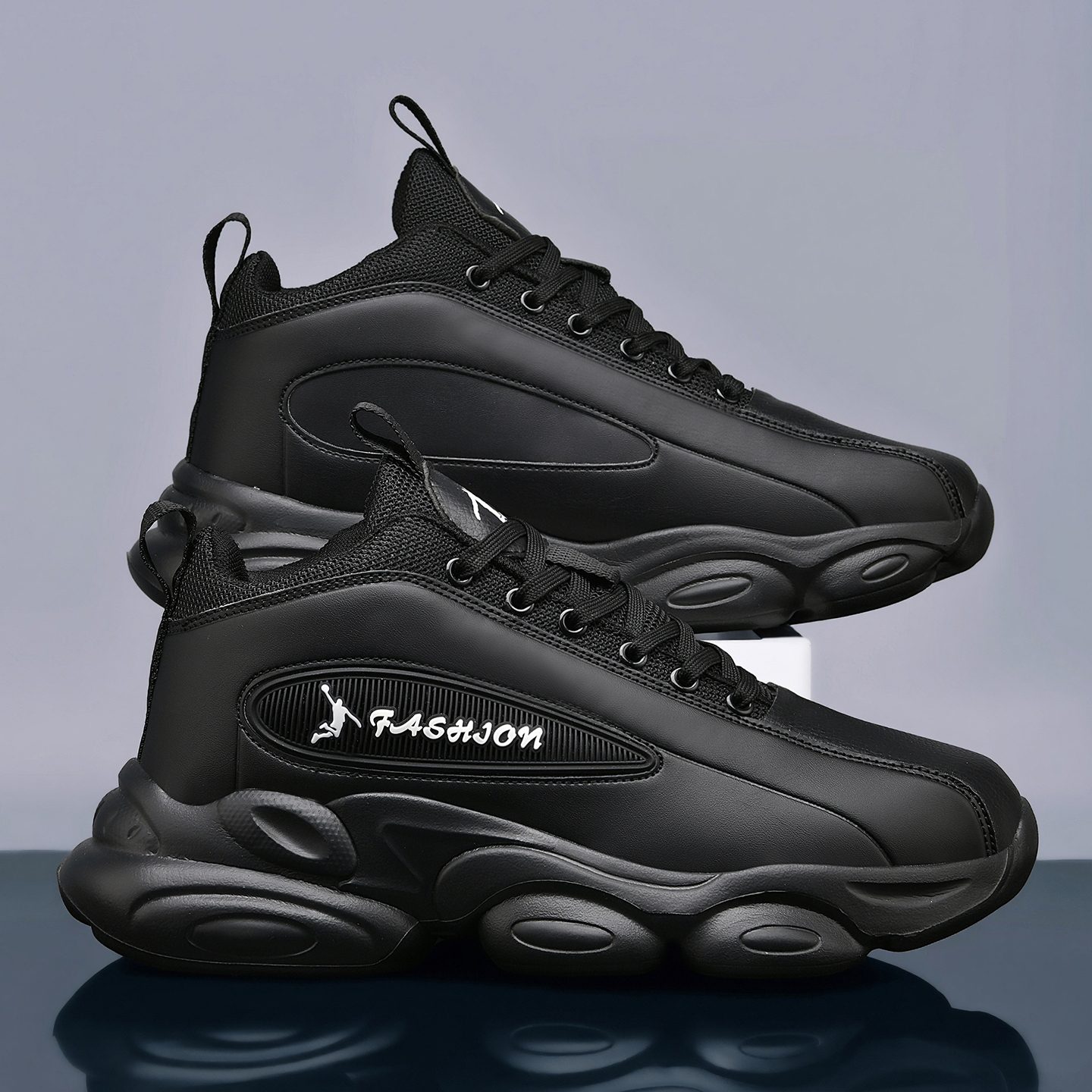 Men's Three-Color High-Top Basketball Shoes, Professional Training Shoes for Actual Play, Lightweight and Breathable Casual Sneakers, Trendy and Versatile Style
