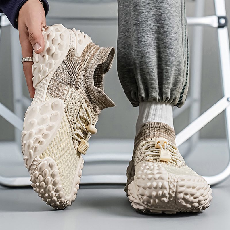 Lightweight And Breathable Low-Top Casual Chunky Sneakers, Versatile Men'S Knit Casual Chunky Sneakers Trendy Shoes