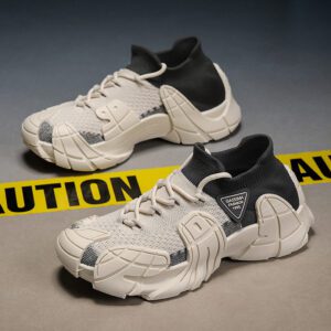 Men's Mesh Breathable Sneakers with Thick Soles, Anti-Slip Running Shoes, Shock-Absorbing, Wear-Resistant Jogging Shoes, Fashionable, Dry, Comfortable Casual Shoes