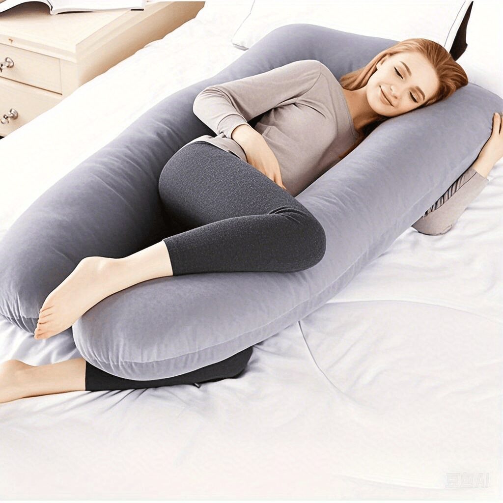 1pc Maternity U-Shaped Lumbar Pillow - Thick Support Cushion for the Lower Back, Comfortable Neck Pillow, Island Sea Island Cotton, Machine Washable, Gray, Maternity Cushion, Suitable for 25 Scenarios - Image 7