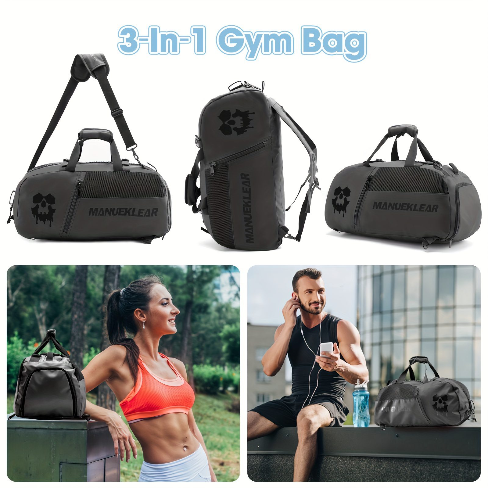 Large Capacity Gym Bag for Women And Men, Travel Handbag with Shoe Compartment, Sports Tote Bag, Sports and fitness bag, outdoor sports bag - Image 8
