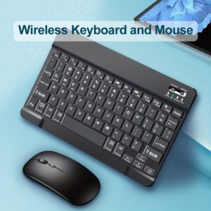 Ultra-Slim Wireless Keyboard and Mouse Set | Compatible with Notebook, Laptop, Desktop PC, Tablet, iPad, Android, Macbook | Portable, Optical Movement Detection, Lithium Polymer Battery, Type-C Charging
