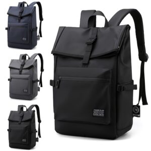 Men's Backpack with Canvas, Casual，Large Capacity,,and Multiple Pockets for Wear Resistance and Multifunctional Load Reduction During Travel and Commuting
