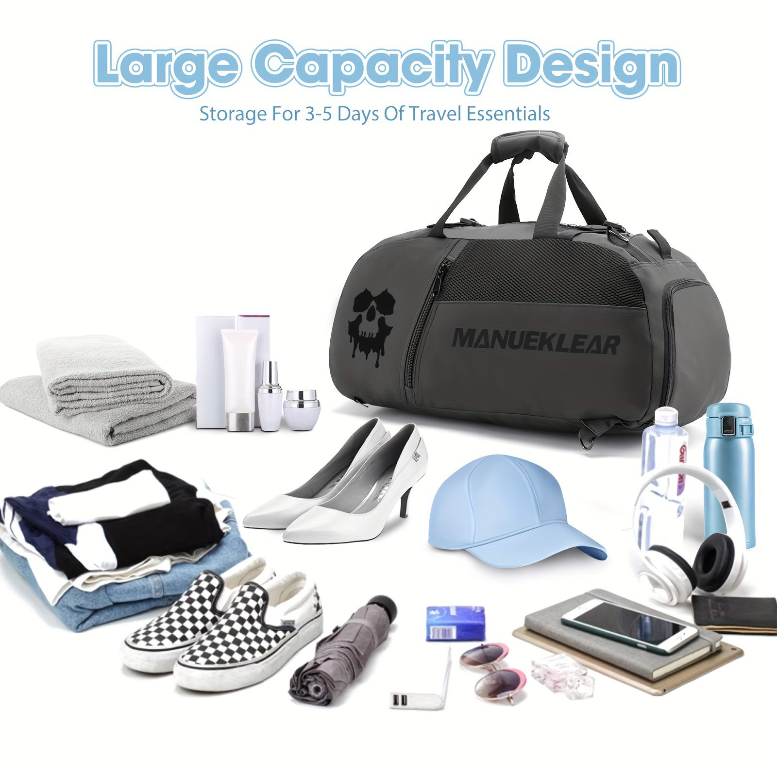 Large Capacity Gym Bag for Women And Men, Travel Handbag with Shoe Compartment, Sports Tote Bag, Sports and fitness bag, outdoor sports bag - Image 2