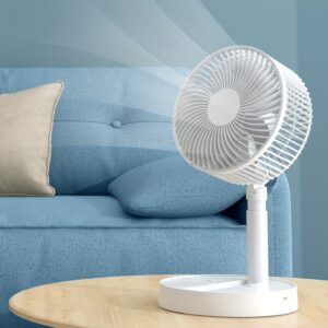 1pc Compact USB Desktop Fan, a Three-In-One Multifunctional Folding Fan - Silent Rechargeable Round Mini Fan with Touch Control, Powered by a Lithium Battery, Suitable for Air Circulation in Homes, Offices, Kitchens, Camping