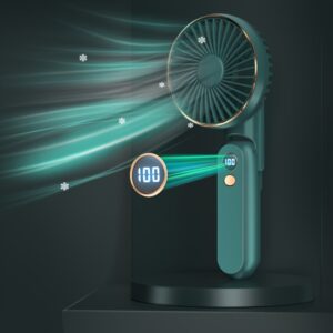 New Portable Handheld Fan Foldable Quiet Brushless Motor Long life 5 Strong Speed Wind Power Rechargeable Personal Small Fan with 2000mAh Power Bank Function