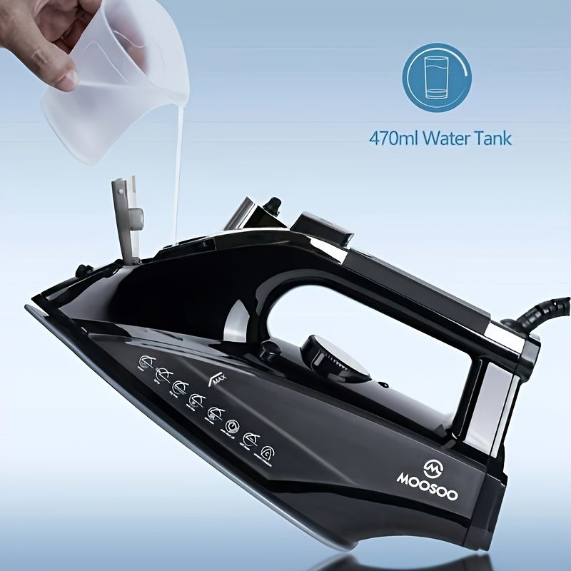 MOOSOO Steam Iron 1800W Professional Iron for Clothes Lightweight Anti-drip Iron with Auto-Off - Image 4