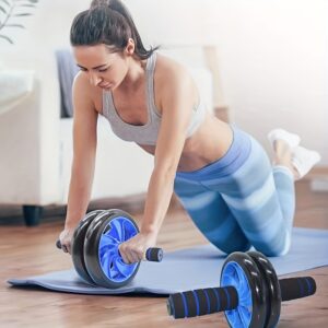 Dual-Wheel Ab Roller - Core Strength & Muscle Training Device, Durable ABS Material, Ideal for Home Fitness Enthusiasts