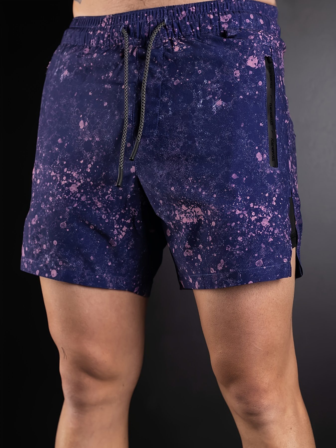 2-in-1 Double Layer Shorts With Inner Zipper Pocket, Men's High Stretch Sports Shorts For Summer Gym Workout Training - Image 6