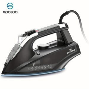 MOOSOO Steam Iron 1800W Professional Iron for Clothes Lightweight Anti-drip Iron with Auto-Off
