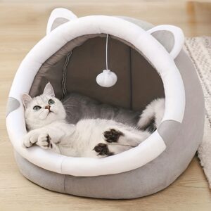 Adorable Feline Sleeping Space, Cozy Cave for Kittens, Small Tent for Indoor Cats, And a Dog Bed