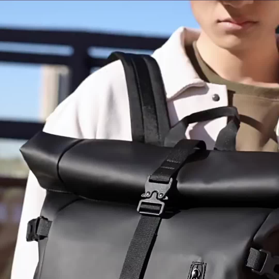 Roll-top Backpack 2025 New Style Women's Backpack, Fashionable and Trendy, Large-capacity Travel Backpack, Commuting Computer Bag for Men - Image 8