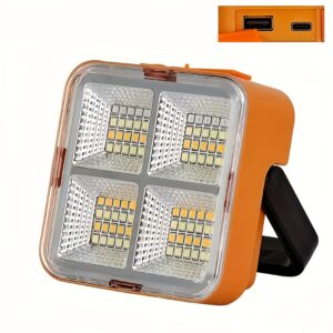 Solar Camping Lights Outdoor Portable Rechargeable Solar Flood Light LED Reflector Rechargeable Projector Floodlight Construction Lamp