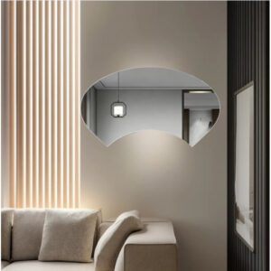 Frameless Irregular Acrylic Decorative Wall Mirror, Modern Minimalist Irregular Wall-Mounted Mirror for Living Room, Entryway, Bedroom, and Makeup Mirror