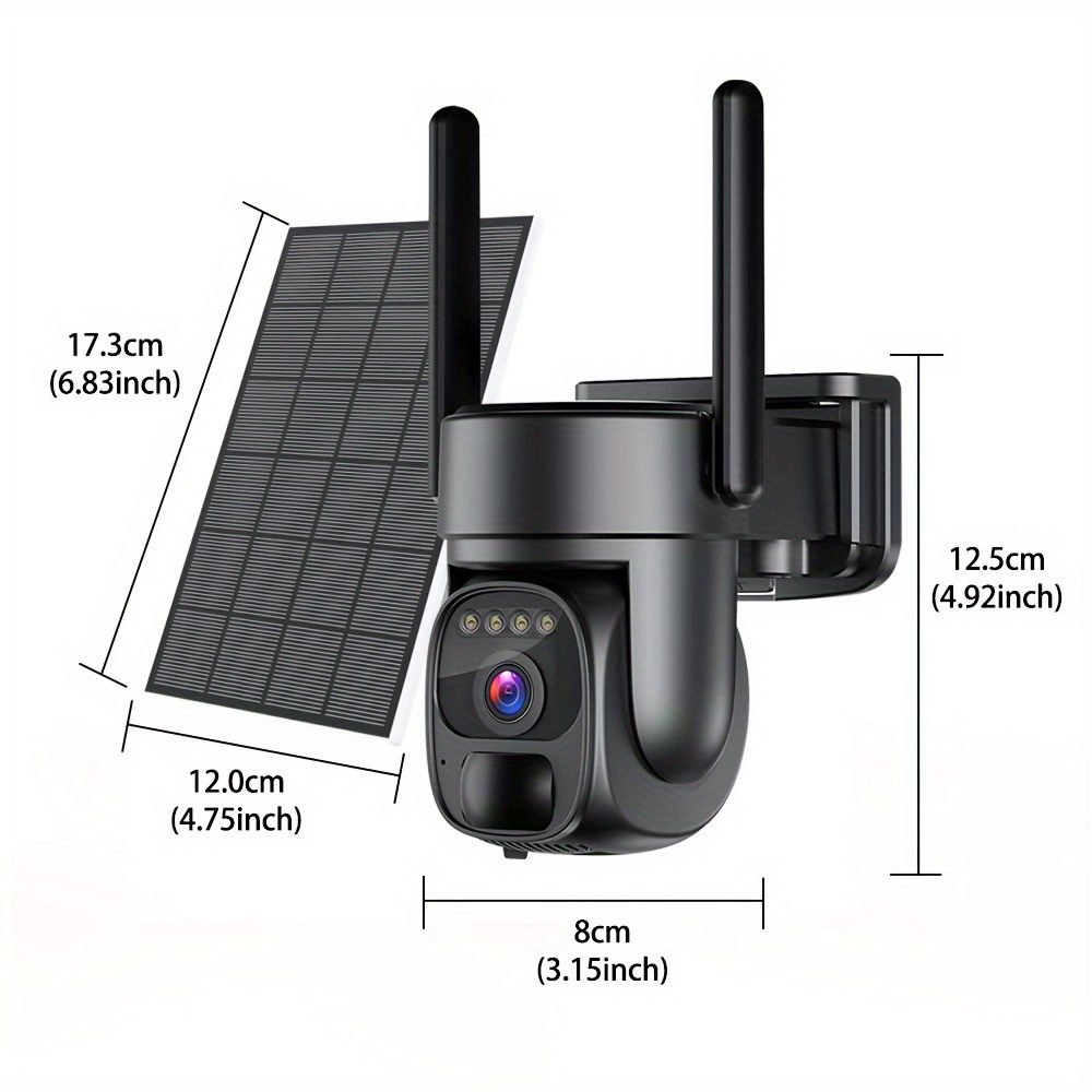 2pcs, 4G LTE Mobile Network Security Camera, No Internet Required, Solar-powered Security Camera, Outdoor Wireless, Worksite, Color Night Version, 360 Real-time View, Motion Detection - Image 2