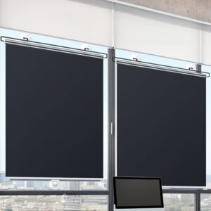2pcs Blackout Sunshade Curtains, No Drilling Required for Home & Office Use, Adjustable Length, Ideal for Kitchen Glass Windows and Bedroom Windows, Indoor/Outdoor Installation