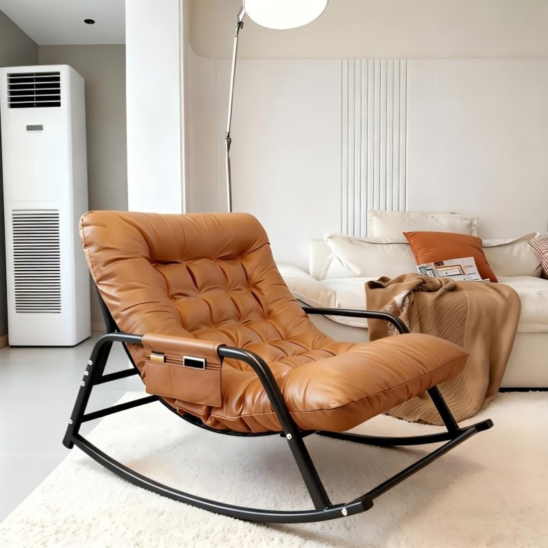 1pc - Modern Living Room Bedroom Rocking Chair | Indoor Double Sofa Lounger with Cushion, Garden Recliner with Armrests, Multi-Functional Zero Gravity Chair for Bedroom, Study, Reading Corner, Bay Window Area, Ergonomic Chair with Soft Cushion and M - Image 15