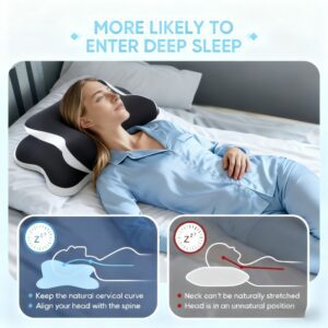 One Ergonomic Cervical Pillow Featuring Slow Rebound Support, Breathable Cooling Fabric, And a Machine Washable Cover, Suitable for Side, Back, And Stomach Sleepers, Providing Gentle Cervical Comfort, Making It a Perfect Gift for Family And Partners