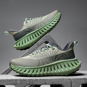 Men'S Technology Carbon Board Running Shoes | Breathable Athletic Sneakers with Cushioned Shock Absorbing EVA Chunky Sole, Casual Sporty Look, Slip-resistant Wear-resistant All-Terrain Grip for Gym, Jogging, Marathon - Running & Work Out Training Sh
