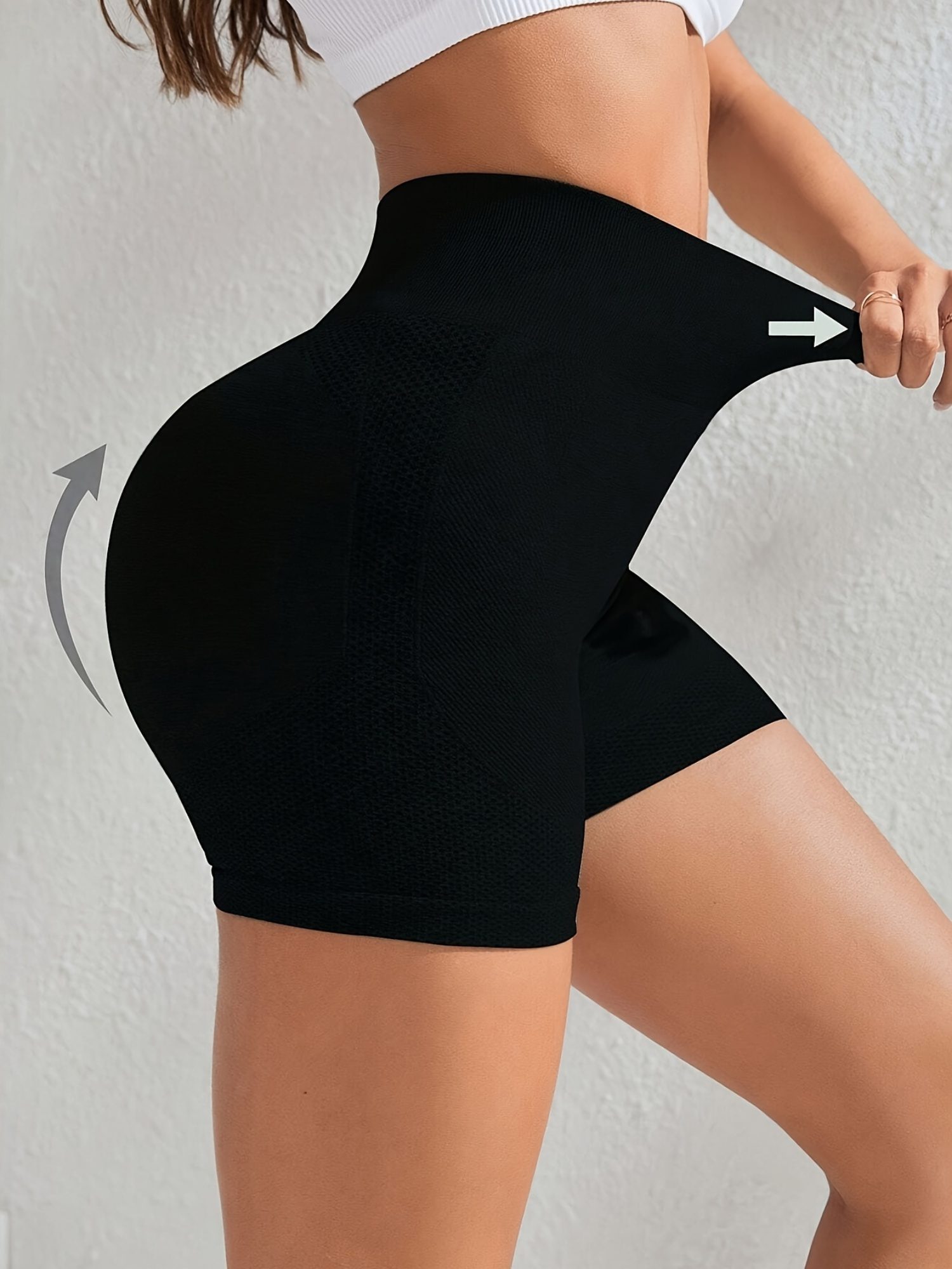High-Waisted Seamless Exercise Shorts in a Two-Piece Set, Stretchy Design for Butt Lifting And, Perfect for Yoga And Gym Workouts - Available in Solid Colors - Image 7