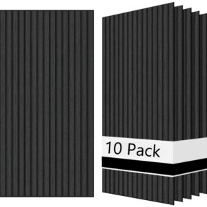 10-Pack COFIT Acoustic Wall Panels Suitable for Theater, Podcast Studio & Recording Studio - Wood Veneer Soundproof Panels with, Multi-Color (Grey//) Panels for Interior Wall Decor, Installation