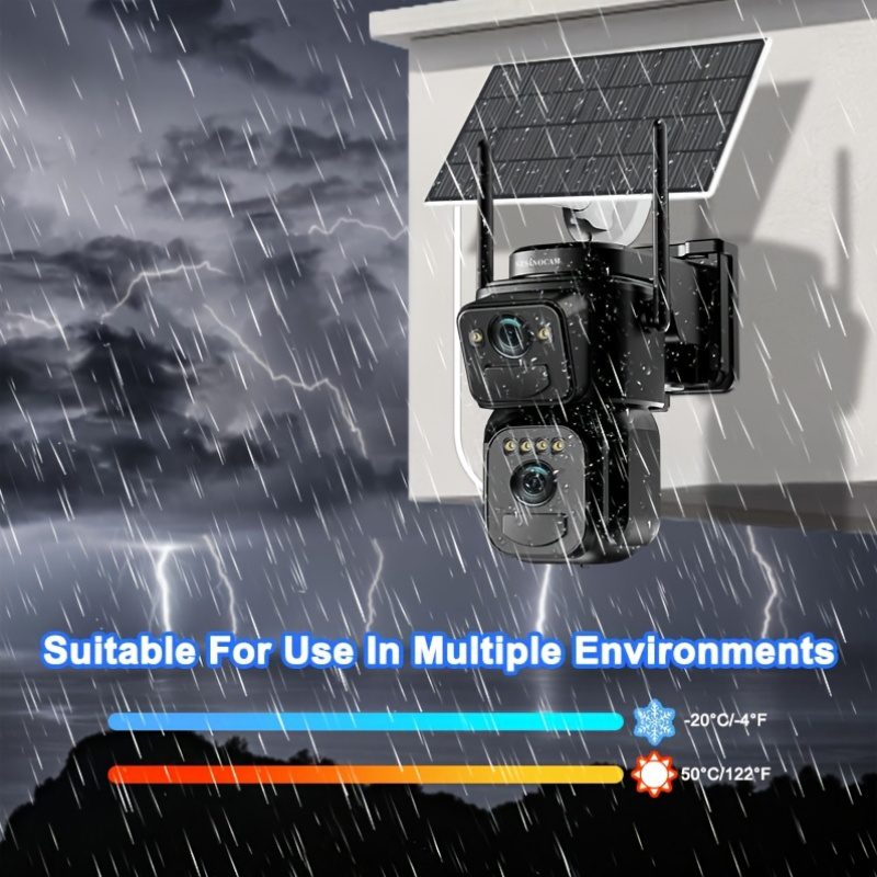 Wireless Outdoor Security Camera with Dual Lenses And Screens, Featuring 1296P Resolution, 5G Wifi, Solar Power, 360° View, Spotlight Color Night Vision, PIR Sensor, Auto Tracking, TF Card/Cloud Storage, And Two-Way Audio - Image 4