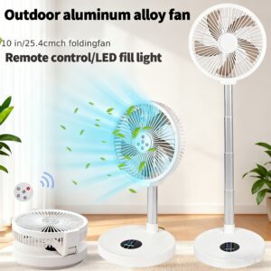 Remote Control Aluminum Alloy Folding Fan, Outdoor Home Ultra Quiet Gathering Camping Fan Left And Right Shaking Large Wind Fan USB Table And Floor Dual-Use Fan