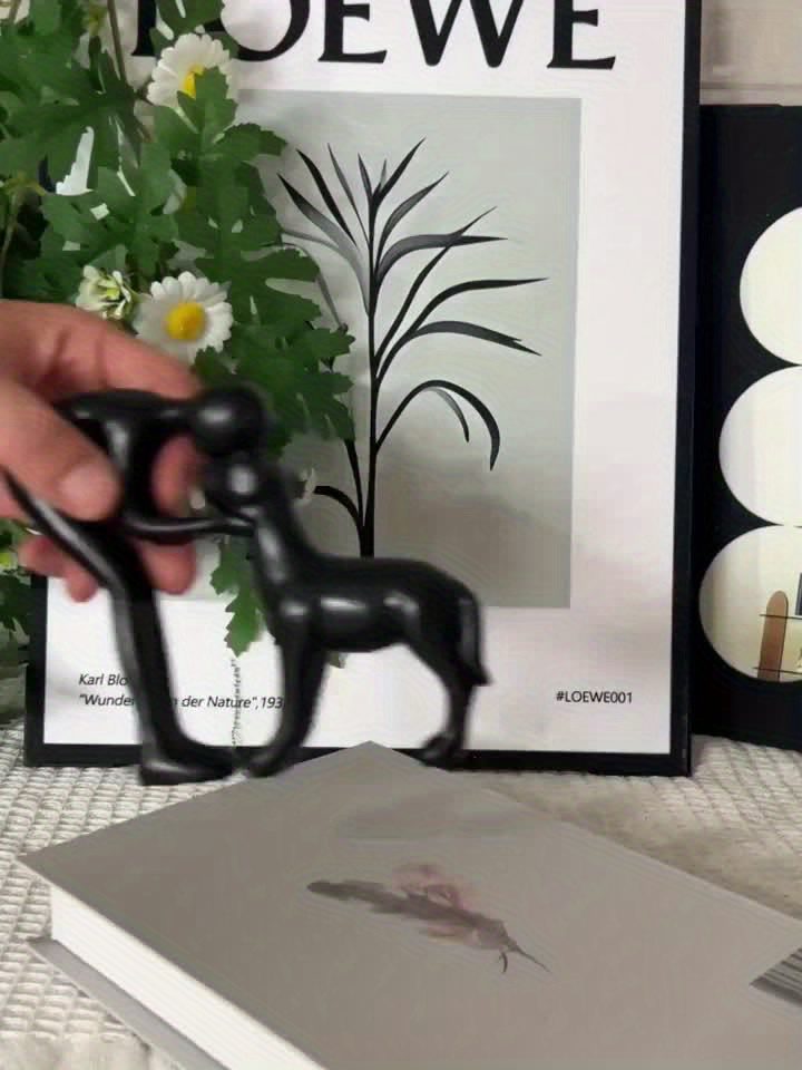 Collectible Figurines ,1pc Black & White Human & Dog Friendship Sculpture Statue - Modern Minimalist Pet Lover Gift, Hand-Like Figure & Sitting Puppy Figurine, Plastic Home/Office/Shelf Decor for Christmas, Hanukkah, Easter, Thanksgiving (No - Image 9