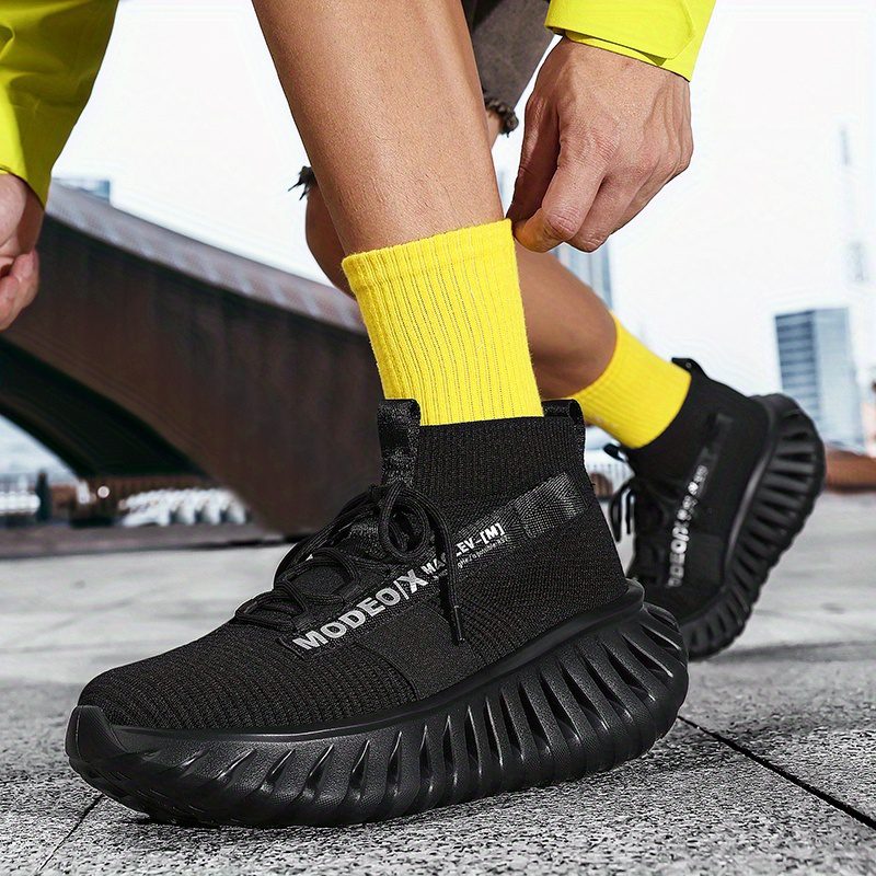 Men's Lightweight Sneakers - Non-Slip MD Sole, Breathable Sneakers for Gym, Running, Walking - All-Day Comfort Slip/resl Closure - Neon Yellow & Black Accent - Casual & Formal Shoes - Durable Lightweight Design for Everyday & Special Events, Outdoor Walking, Sporty Look, Supportive Sole, Versatile Footwear, Fitness Enthusiasts - Image 13