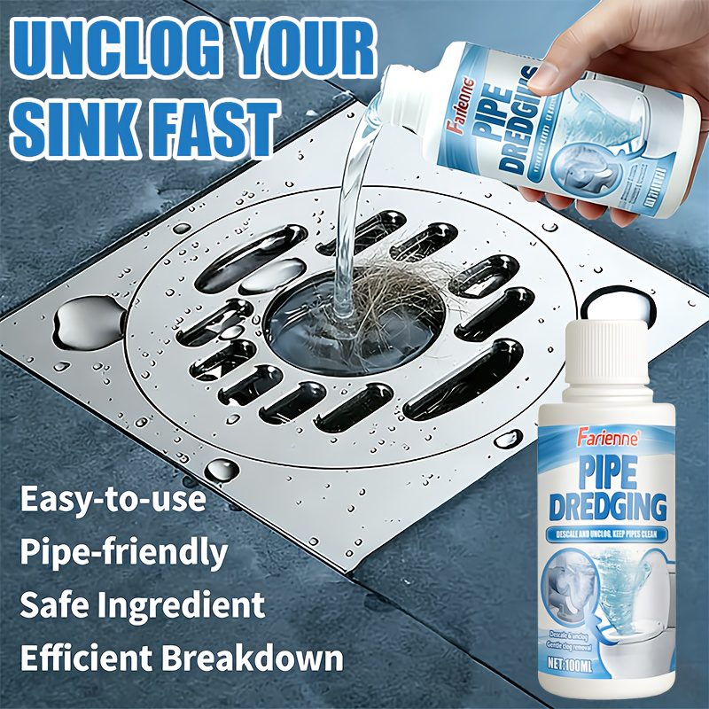 FARIENNE Advanced Pipe Unclogging Kit - Quick-acting Drainage Liquid, Specially Formulated to Prevent Blockages, Capable of Dissolving Hair and Oil Residues, an Easy-to-use Clog Remover, Suitable for Toilets, Sinks, Bathtubs and Floor Drains - Image 6