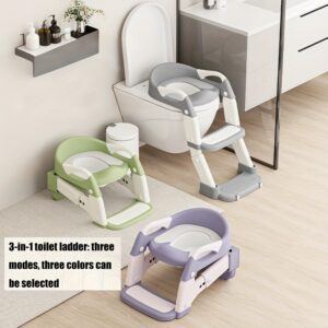 3-In-1 Potty Training Seat with Step Stool - a Foldable Toilet Trainer That Adjusts in Height, Features a Soft Cushion, And Ensures Safety And Comfort, Perfect for Kids And Toddlers, an Essential Item