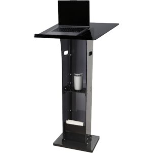 Acrylic Podium, Transparent Black, Easily Movable Acrylic Lectern with Storage Shelf, Suitable for Classrooms, Weddings, Meetings, Concerts, And Professional Presentations