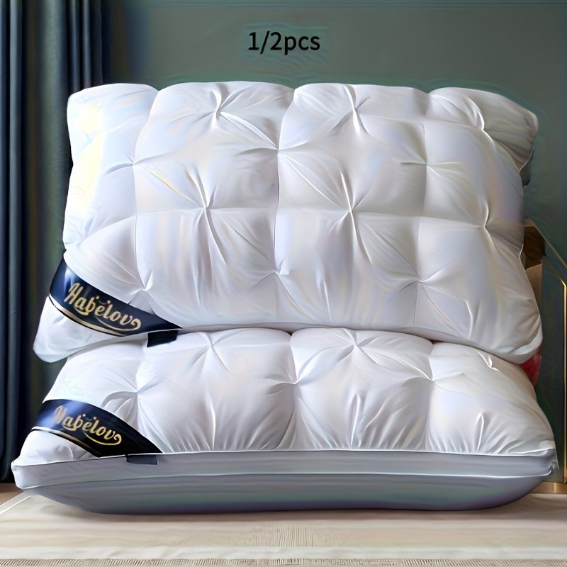 1/2 Luxury Hotel Quality Pillow, Deep Sleep Neck Support, Four Seasons Non-Collapsing High Pillow Core, Hypoallergenic Polyester Fiber Cover, Modern Pillow Design | Soft Texture End, Sleeping Pillow, Cooling Pillow, Neck Pillow, Gift - Image 2