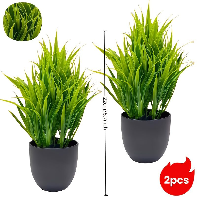 2pcs of Lifelike Artificial Green Potted Plants, Durable, Maintenance-free, and UV-resistant. These Artificial Greenery Pieces Are Suitable for Indoor/outdoor Decor, Perfect for Homes and Offices, Farmhouses and Gardens, and as Four-season Decorative - Image 2