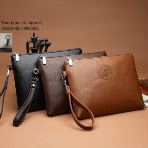 Men's Soft Clutch with a Soft Texture, Large Capacity, and Elegant Underarm Bag. Can Be Used as a Phone Pouch, Fashionable New Large-capacity Handbag, Evening Bag, or Business Card Holder. Suitable as a New Year's Gift or Christmas Present