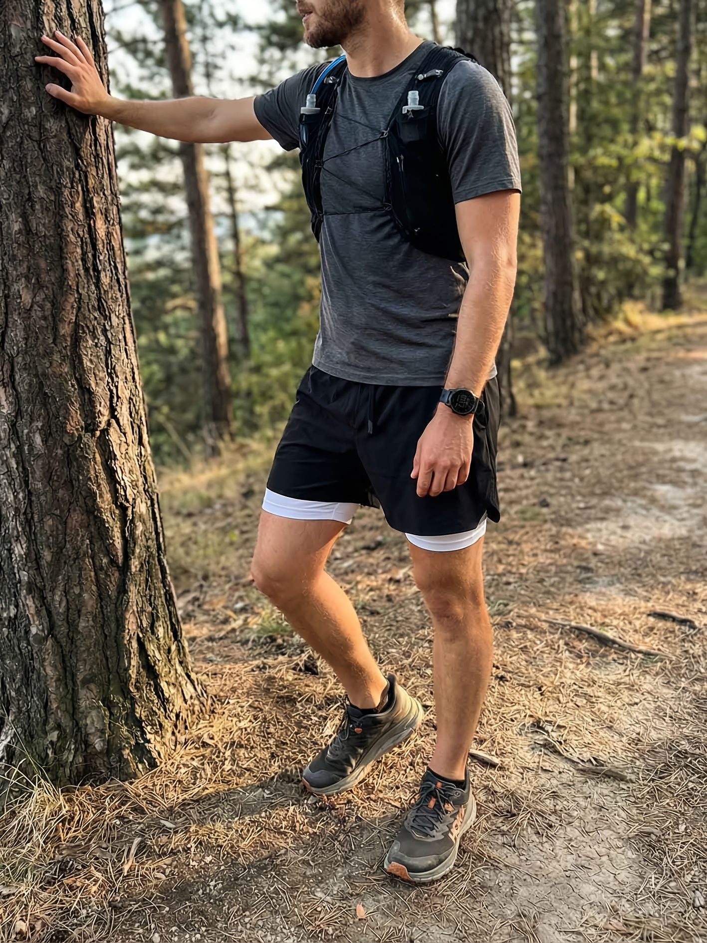 Men's New Summer Quick-Dry Sports Shorts with Split Hem, Double-Layer Fashion Design, Beachwear for Summer Seaside Travel, Comfortable Fabric, Drawstring, Gym Double-Layer Phone Shorts, Daily Wear, Valentine's Day Gift - Image 6