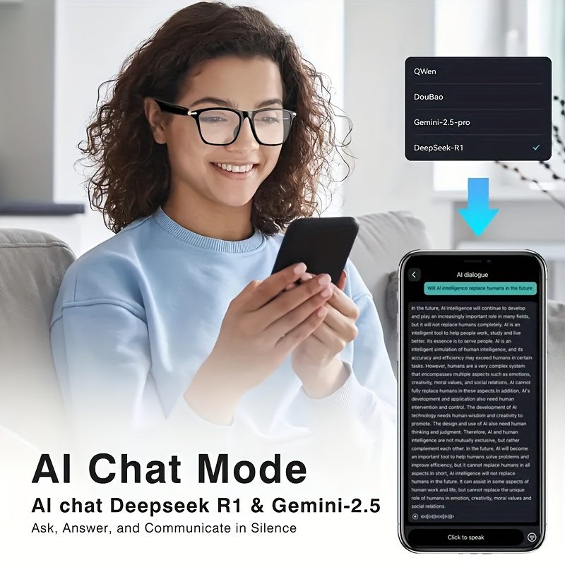 AI Smart Glasses That Support Real-Time Translation in 160 Languages, Featuring a Chat GPT System, New Multifunctional Audio Glasses for Both Men And Women, Equipped with Built-In Microphones And Speakers - Image 7