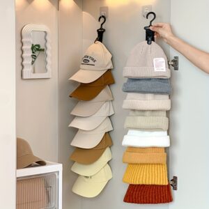 1pc Hat Storage, with 8 Clips, Can Hold 8 Baseball Caps, Available in Gray and Black, Suitable for Home and Closet Hat Storage, Ideal for Home Settings, a Perfect Tool for Hanging Hats in Wardrobes