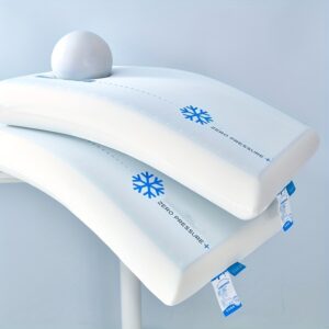 1/2pcs New High-End Ice Blue Cooling Gel Slow-Rebound Pillow, Zero Pressure Pillow for All-Night Sleep, All-Season Microfiber Pillow, Cervical Pillow, Suitable for Student Dorms, Home Bedrooms, and More